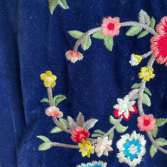 Floral Embroidered Mini Dress - Navy - Picture 3 of 9